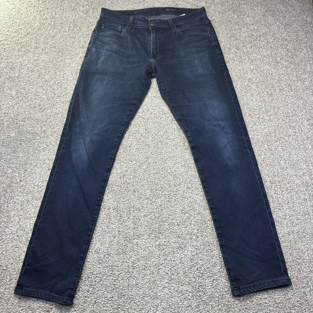 AG Adriano Goldschmied Tellis Jeans Mens 32x34 Blue Dark Wash Slim Fit Denim